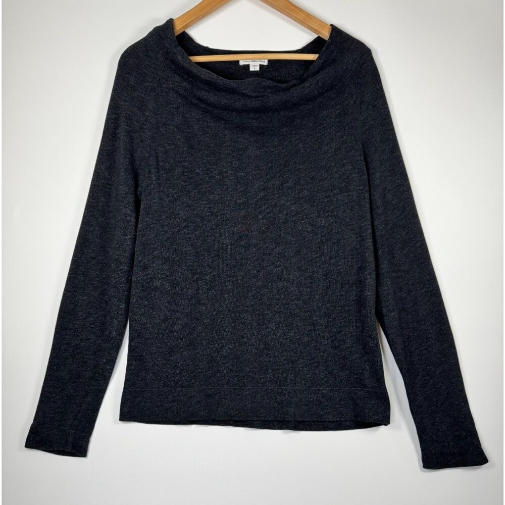 James Perse Top Womens 4 Large Charcoal Gray Lightweight Knit Elevated‎ Basic